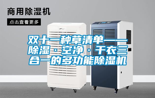 雙十一種草清單——除濕·空凈·干衣三合一的多功能除濕機