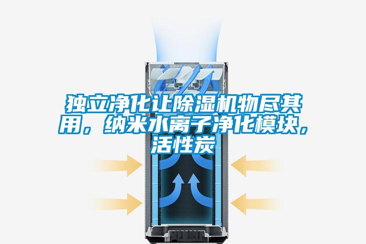 獨立凈化讓除濕機物盡其用，納米水離子凈化模塊，活性炭