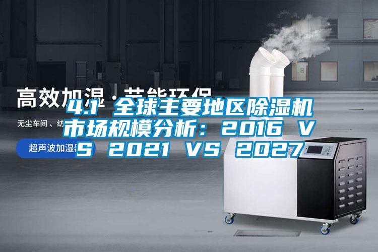 4.1 全球主要地區除濕機市場規模分析：2016 VS 2021 VS 2027