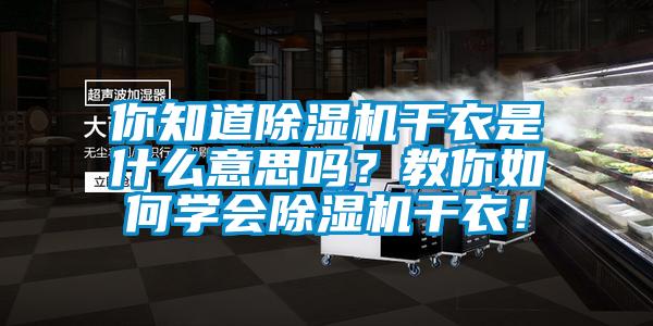 你知道除濕機(jī)干衣是什么意思嗎？教你如何學(xué)會(huì)除濕機(jī)干衣！