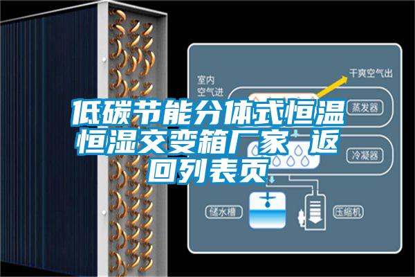 低碳節能分體式恒溫恒濕交變箱廠家 返回列表頁