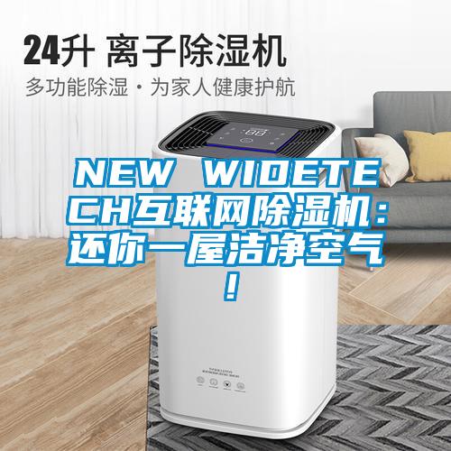 NEW WIDETECH互聯(lián)網(wǎng)除濕機(jī)：還你一屋潔凈空氣！