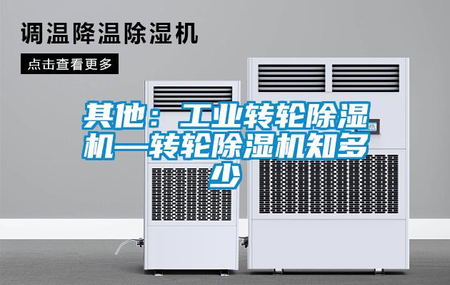 其他：工業轉輪除濕機—轉輪除濕機知多少