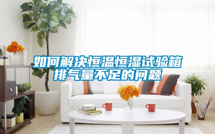 如何解決恒溫恒濕試驗箱排氣量不足的問題
