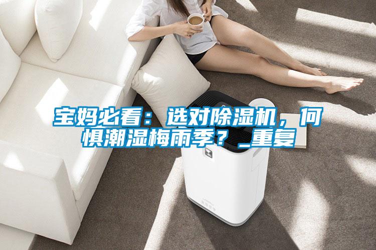 寶媽必看：選對除濕機，何懼潮濕梅雨季？_重復