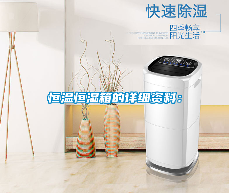 恒溫恒濕箱的詳細資料：