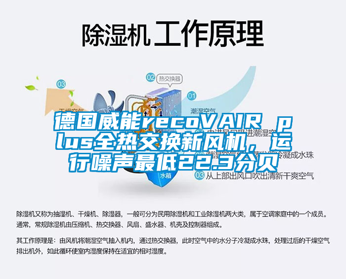 德國威能recoVAIR plus全熱交換新風機，運行噪聲最低22.3分貝