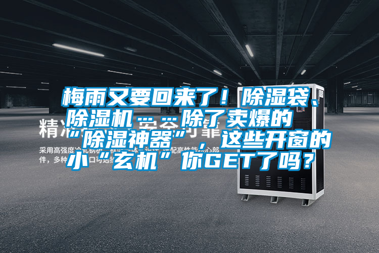梅雨又要回來了！除濕袋、除濕機……除了賣爆的“除濕神器”，這些開窗的小“玄機”你GET了嗎？