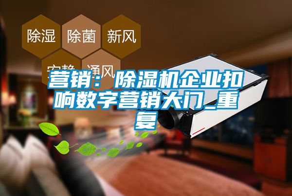 營銷：除濕機(jī)企業(yè)扣響數(shù)字營銷大門_重復(fù)