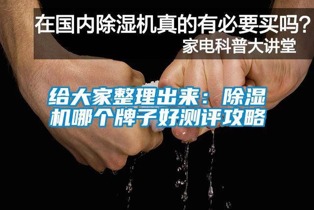 給大家整理出來：除濕機哪個牌子好測評攻略