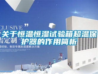 知識百科關于恒溫恒濕試驗箱超溫保護器的作用簡析