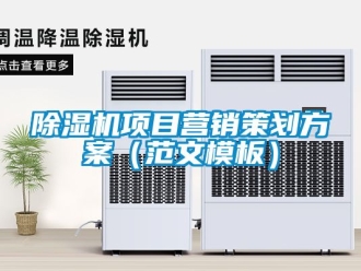 行業(yè)新聞除濕機(jī)項(xiàng)目營銷策劃方案（范文模板）