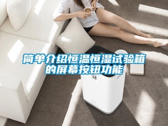 知識百科簡單介紹恒溫恒濕試驗箱的屏幕按鈕功能
