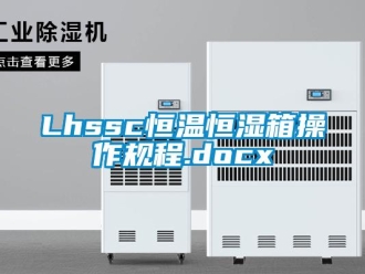常見問題Lhssc恒溫恒濕箱操作規程.docx