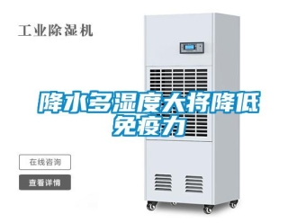 行業新聞降水多濕度大將降低免疫力