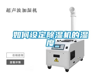行業(yè)新聞如何設(shè)定除濕機(jī)的濕度