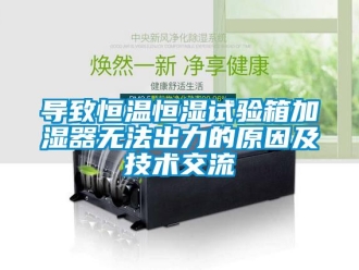 知識百科導致恒溫恒濕試驗箱加濕器無法出力的原因及技術交流